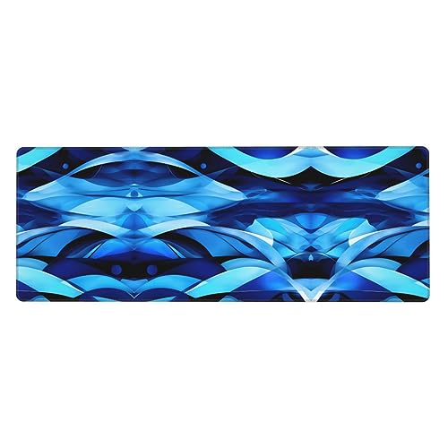 Große Gummi-Tastaturunterlage, abstraktes Blau, Büro-Schreibtischunterlage, Schreibblock, Computer-Desktop-Pad, starke Haftung von BREAUX