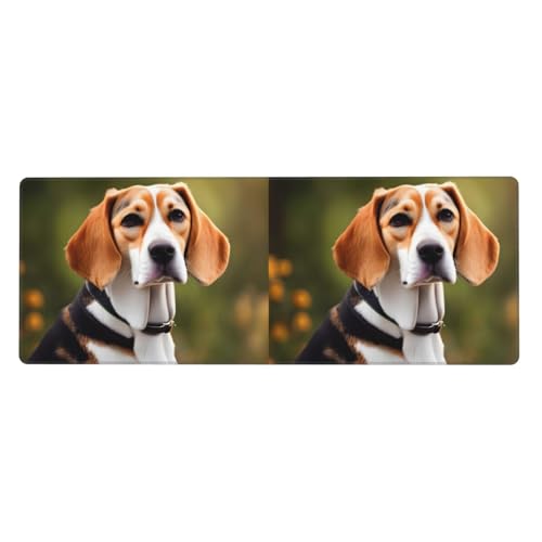Große Gummi-Tastaturunterlage mit Beagle-Motiv, Büro-Schreibtischunterlage, Schreibblock, Computer-Desktop-Pad, starke Haftung von BREAUX