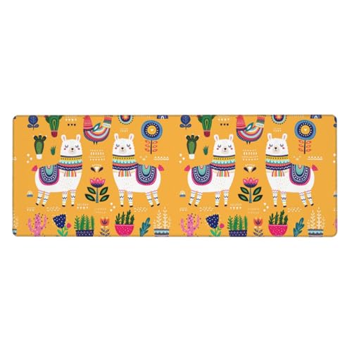 Große Gummi-Tastaturunterlage mit Cartoon-Alpaka-Motiv, Schreibtischunterlage, Schreibblock, Computer-Desktop-Pad, starke Haftung von BREAUX