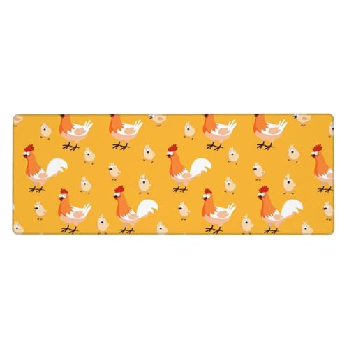 Große Gummi-Tastaturunterlage mit Huhn-Motiv, Schreibtischunterlage, Schreibblock, Computer-Desktop-Pad, starke Haftung von BREAUX
