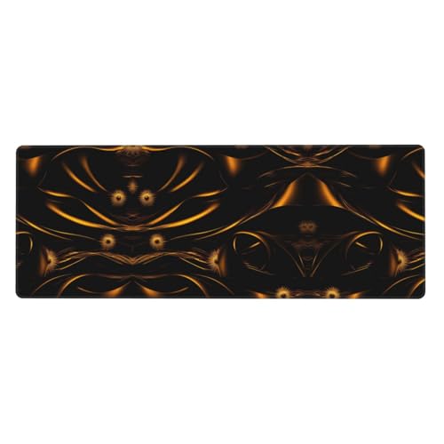 Große Gummi-Tastaturunterlage mit schwarzem und goldenem Hintergrund, Büro-Schreibtischunterlage, Schreibblock, Computer-Desktop-Pad, starke Haftung von BREAUX