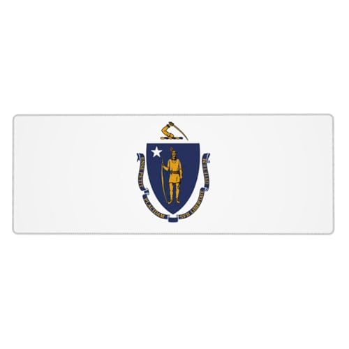 Massachusetts Große Gummi-Tastaturunterlage mit Staatsflagge, Büro-Schreibtischunterlage, Schreibblock, Computer-Desktop-Pad, starke Haftung von BREAUX