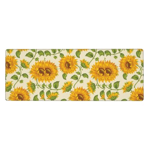 Schöne gelbe Sonnenblumen-Gummi-Tastaturunterlage, Büro-Schreibtischunterlage, Schreibblock, Computer-Desktop-Pad, starke Haftung von BREAUX