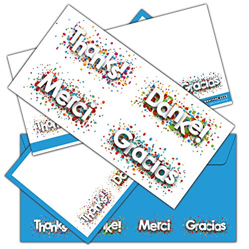 12-er Set DANKE-Karten inklusive passende Umschläge - Dankeskarten als Brief oder Postkarte nach Geburt, Hochzeit, Geburtstag - von BREITENWERK® von BREITENWERK