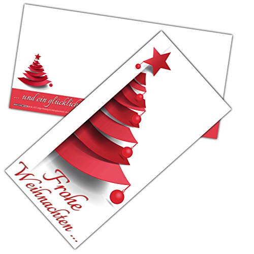 BREITENWERK 25er XL-Set WEIHNACHTSBAUM Weihnachtskarten - ideal als Brief oder Postkarte - privat & geschäftlich - edle Frohe Weihnachten Karten von BREITENWERK