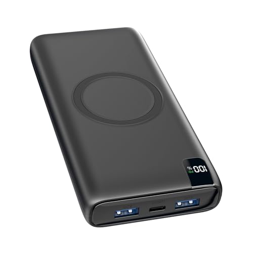 BRENCIL Wireless Power Bank, 27000mAh Tragbares Ladegerät 15W Kabelloses Powerbank, 20W Schnelles Externe Handyakkus, PD QC Externer Akku Pack mit USB C, Externe Batterie für iPhone Galaxy Tablet BRENCIL Wireless Power Bank, 27000mAh Tragbares Ladegerät 15W Kabelloses Powerbank, 20W Schnelles Externe Handyakkus, PD QC Externer Akku Pack mit USB C, Externe Batterie für iPhone Galaxy Tablet von BRENCIL