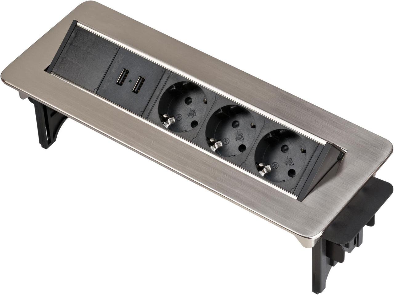 brennenstuhl Tischsteckdose Tischsteckdosenl. USB-Charger 32 cm silber von BRENNENSTUHL