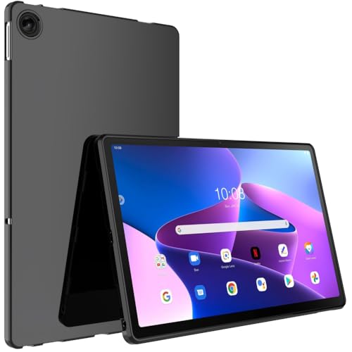 BREPRIO Hülle für Lenovo Tab M10 Plus 3rd Gen 10.6 Zoll 2022 TB125FU/TB128FU/TB128XU, [Leicht + Schutz] Stoßfeste Weiche Ultra Slim Cover, Schwarz von BREPRIO