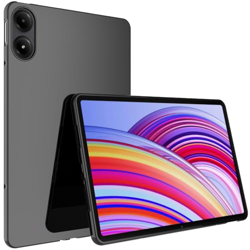 BREPRIO Schutzhülle für Xiaomi Redmi Pad Pro 5G / Xiaomi Poco Pad 12,1 Zoll 2024, [Leicht + Schutz] Stoßfeste Weiche Ultra Slim Cover, Schwarz von BREPRIO