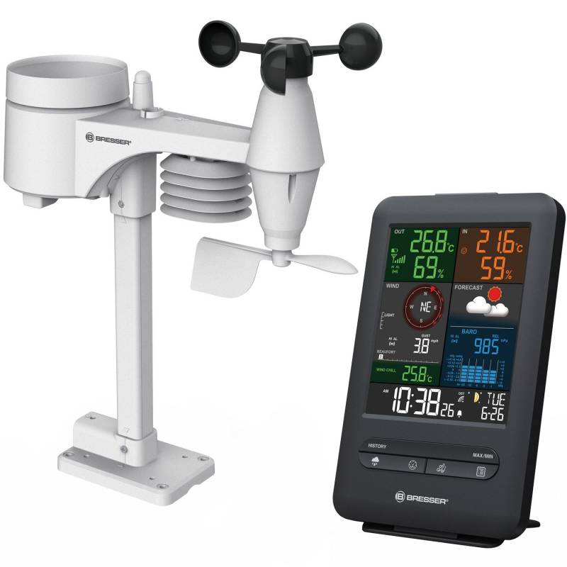 BRESSER BRESSER Wetterstation 5-in-1 Beaufort mit Farbdisplay Wetterstation von BRESSER