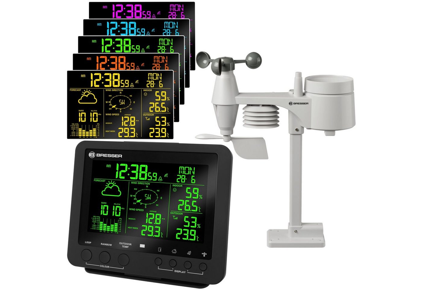 BRESSER 256-Farb Profi-Wetter Center 5-in-1 schwarz Wetterstation BRESSER 256-Farb Profi-Wetter Center 5-in-1 schwarz Wetterstation von BRESSER