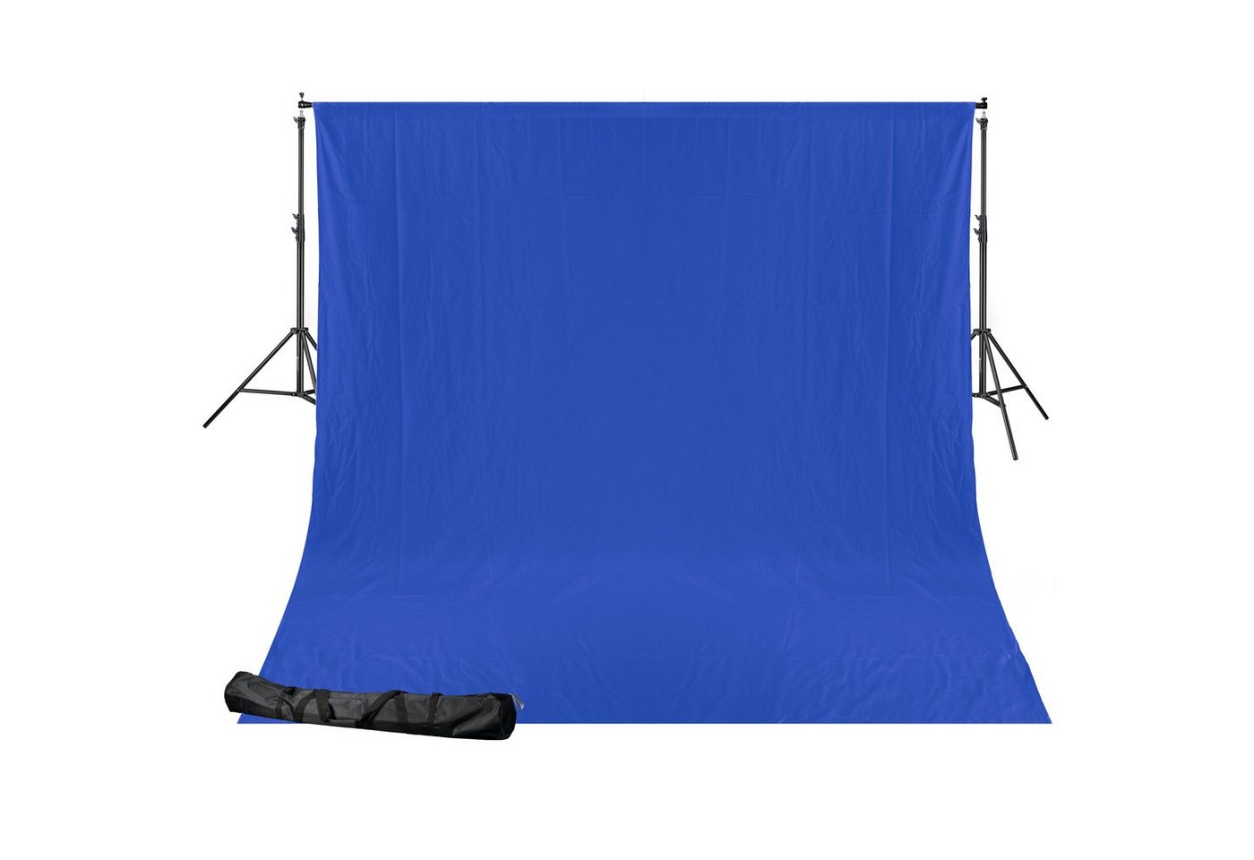 BRESSER Aufhängesystem BR-D24 Hintergrundsystem + Hintergrundstoff 2,5 x 3m Chromakey Blau von BRESSER