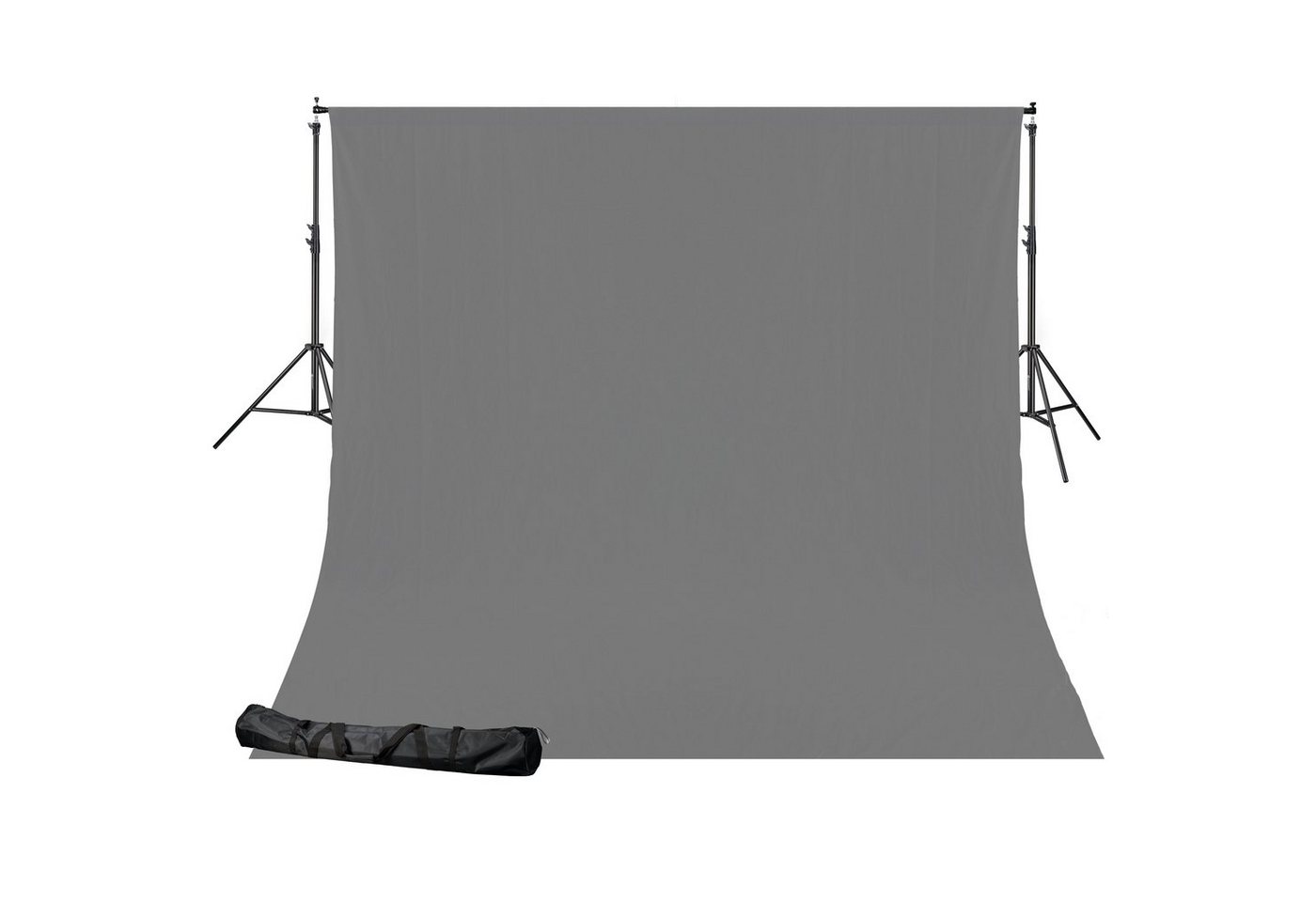 BRESSER Aufhängesystem BRESSER BR-D24 Hintergrundsystem + Hintergrundstoff 2,5 x 3m Grau von BRESSER