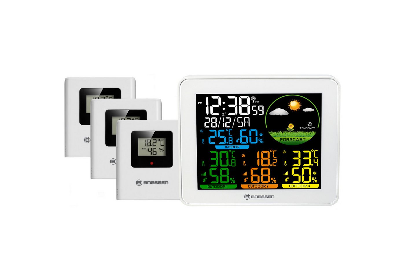 BRESSER BRESSER Farbwetterstation mit 3 Sensoren Wetterstation BRESSER BRESSER Farbwetterstation mit 3 Sensoren Wetterstation von BRESSER