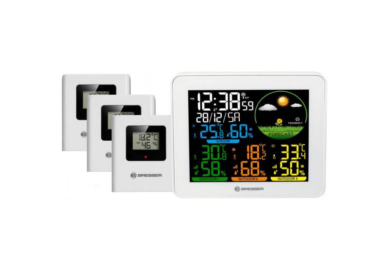 BRESSER BRESSER Farbwetterstation mit 3 Sensoren Wetterstation von BRESSER