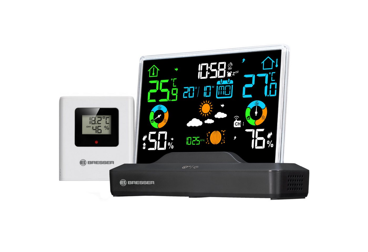 BRESSER BRESSER Funk-Farbwetterstation mit rahmenlosem Display Wetterstation BRESSER BRESSER Funk-Farbwetterstation mit rahmenlosem Display Wetterstation von BRESSER
