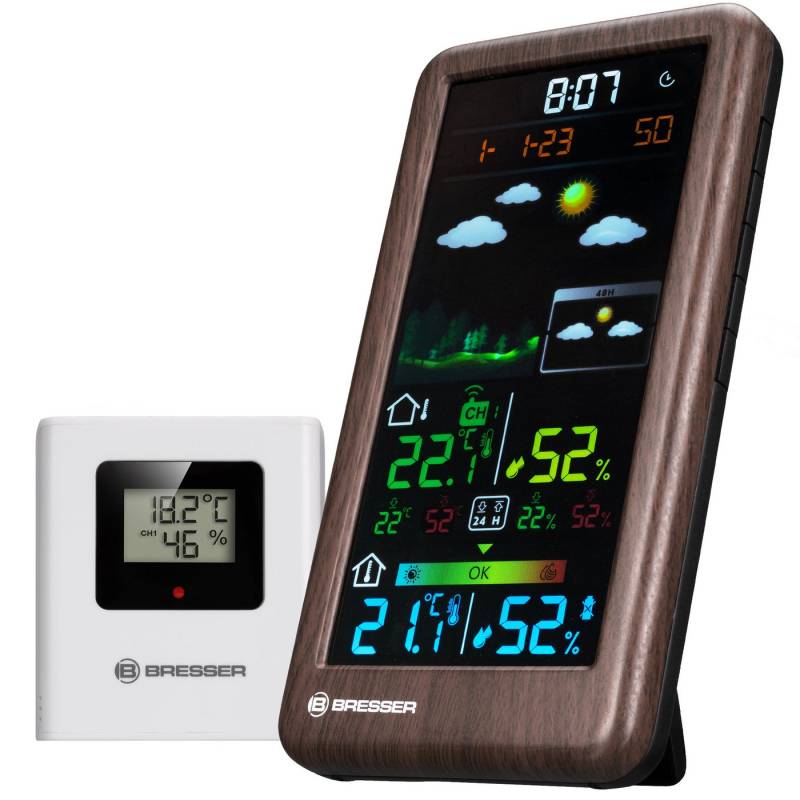 BRESSER BRESSER Funkwetterstation Neomeo V in Holzoptik Wetterstation von BRESSER