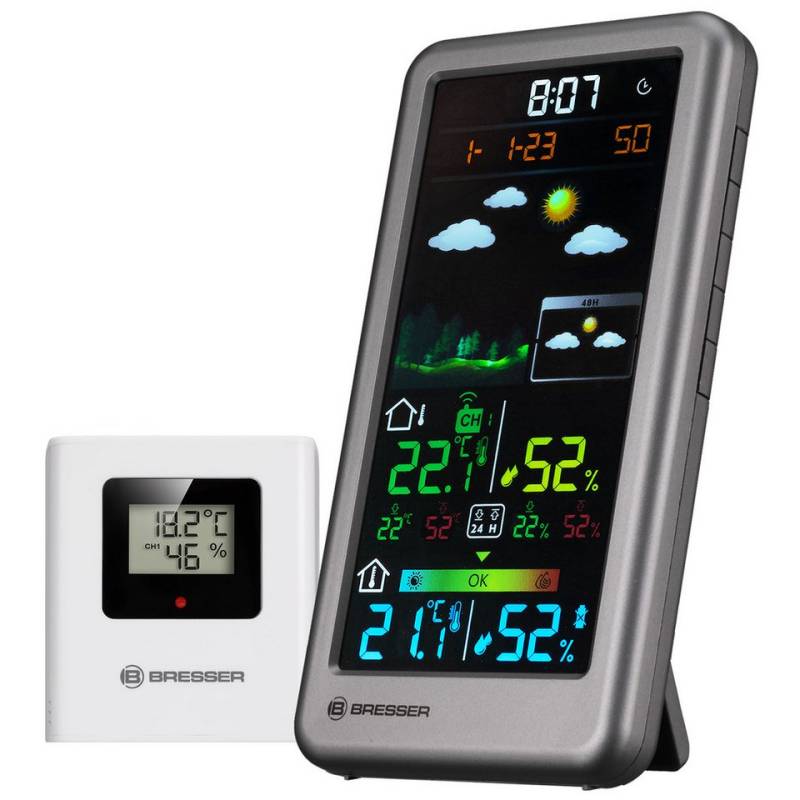BRESSER BRESSER Funkwetterstation Neomeo V silber Funkwetterstation von BRESSER