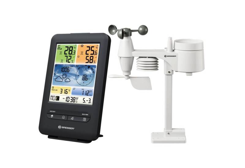 BRESSER BRESSER WLAN-Farbwetterstation mit 5-in-1-Profi-Sensor V Wetterstation von BRESSER