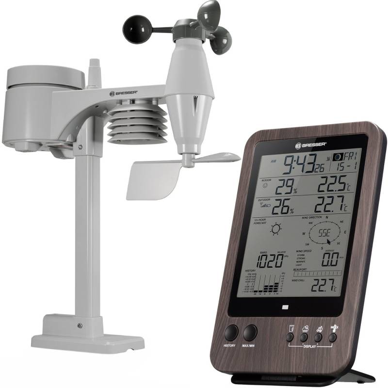 BRESSER BRESSER WTW 5-in-1-Wetterstation in Holzoptik Wetterstation von BRESSER