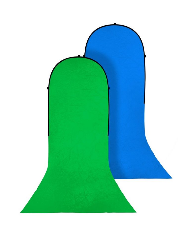 BRESSER Falthintergrund BR-TR16 Falthintergrund mit Schleppe grün/blau 180x240+240cm von BRESSER