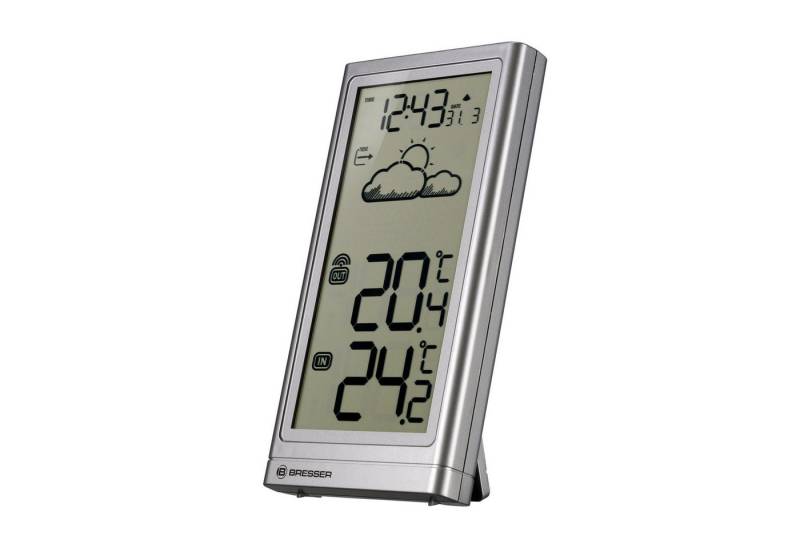 BRESSER Funkwetterstation Meteo Temp silber Wetterstation von BRESSER