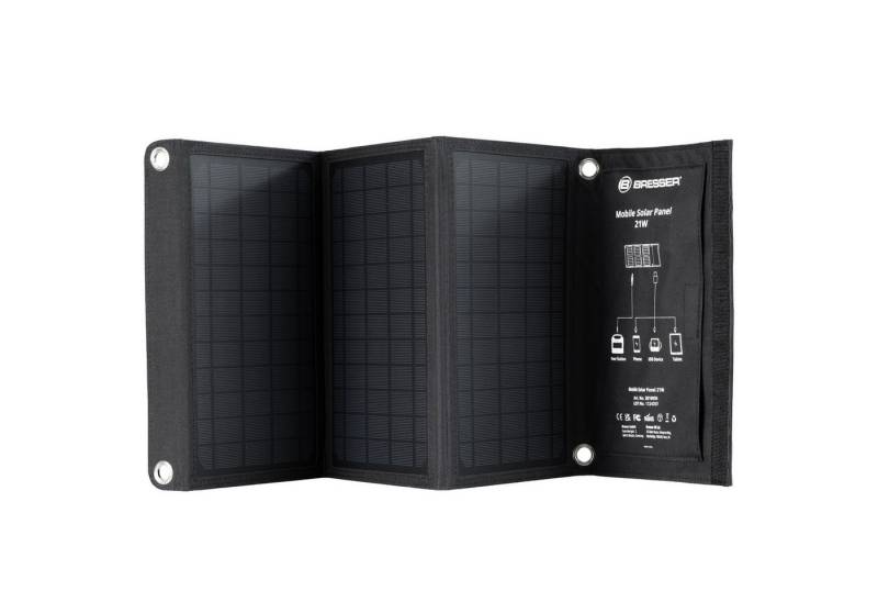 BRESSER BRESSER Mobiles Solar-Ladegerät 21 Watt mit USB- u. DC-Anschluss Solarladegerät von BRESSER