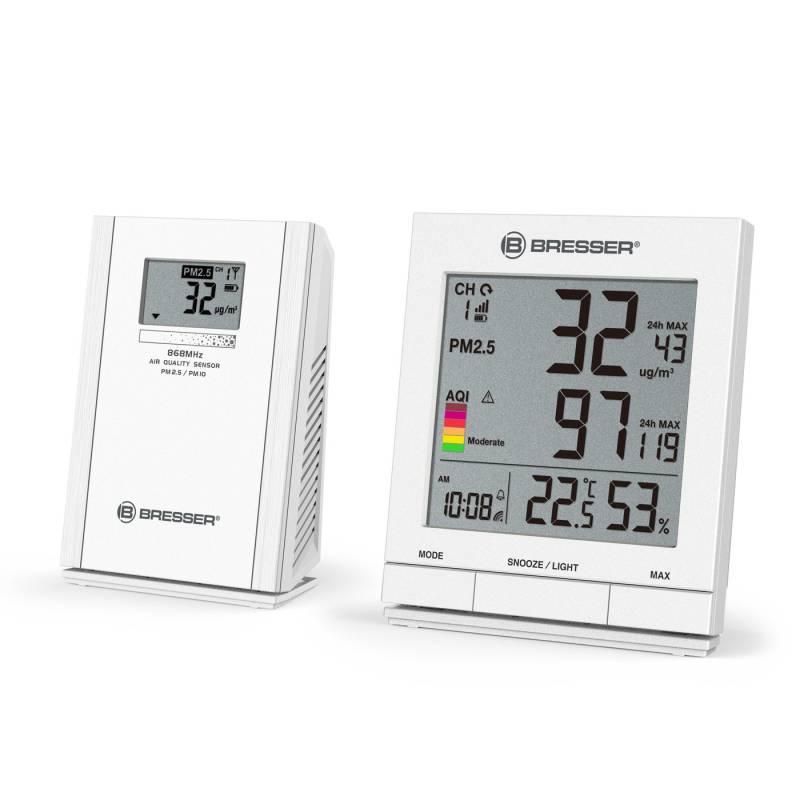 BRESSER PM 2,5 / PM 10 Feinstaubmessgerät mit Funksensor Wetterstation von BRESSER