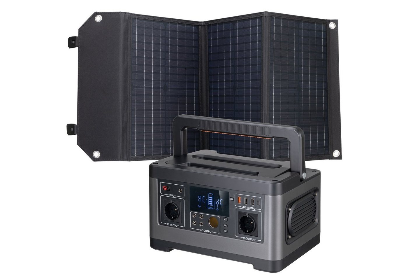 BRESSER Set Mobile Power-Station 500 W + Solar-Ladegerät 60 W Powerstation von BRESSER