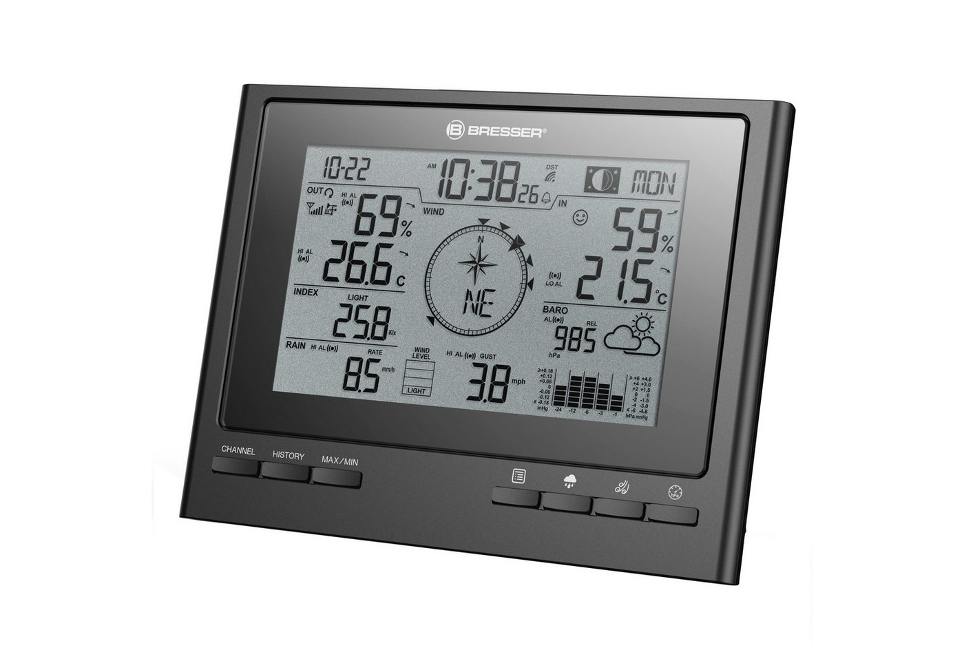 BRESSER Wetter Center ClimateScout Basisstation - schwarz Wetterstation BRESSER Wetter Center ClimateScout Basisstation - schwarz Wetterstation von BRESSER
