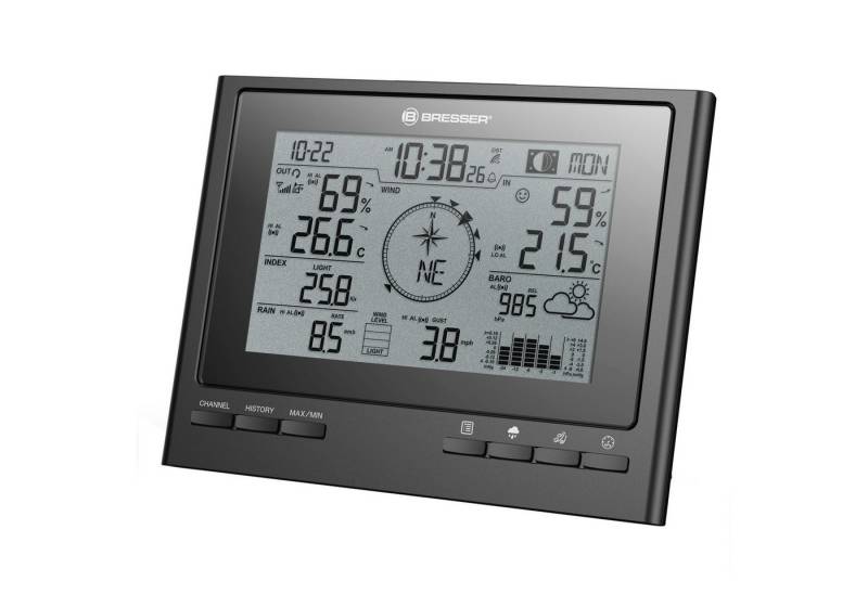 BRESSER Wetter Center ClimateScout Basisstation - schwarz Wetterstation von BRESSER