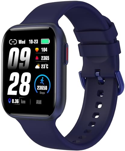 BRIBEJAT BT4 Smartwatch Herren mit Telefonfunktion, 1.75" HD Armbanduhr Herren, 28 Sportmodi Fitness Tracker mit Pulsmesser Schlafmonitor, IP68 Wasserdicht Fitnessuhr für iOS Android, Blau von BRIBEJAT