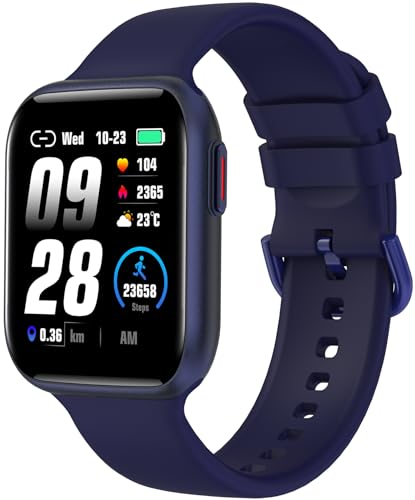 BRIBEJAT BT4 Smartwatch mit Telefonfunktion, 1.75" HD Armbanduhr, 28 Sportmodi Fitness Tracker mit Pulsmesser Schlafmonitor, IP68 Wasserdicht Fitnessuhr für iOS Android, Blau von BRIBEJAT