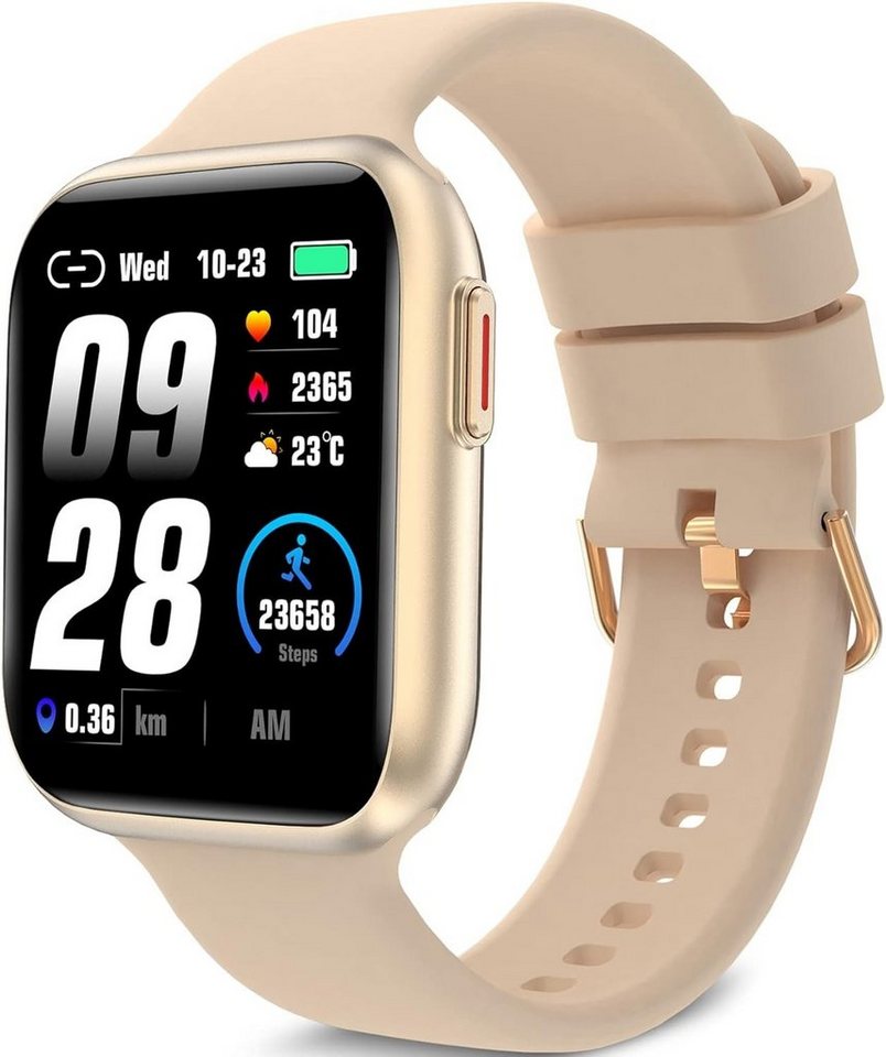 BRIBEJAT Smartwatch (1,75 Zoll, Android iOS), Herren Wählen/Anrufe Annehmen 2,5D HD Gebogener Bildschirm Armbanduhr von BRIBEJAT