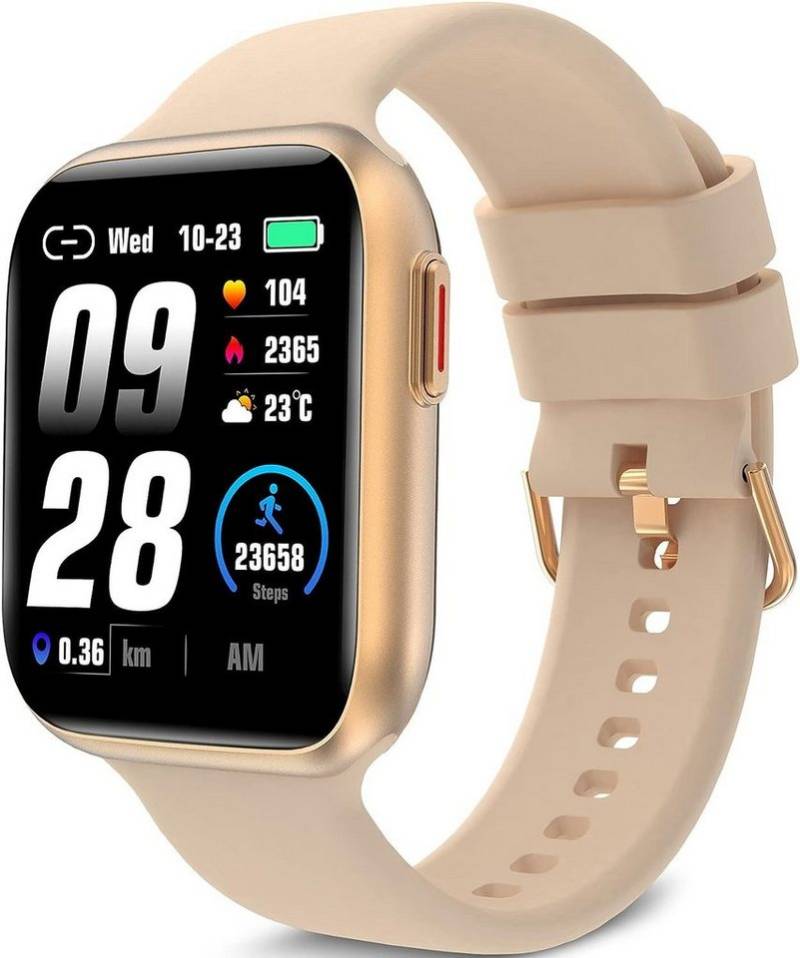 BRIBEJAT Smartwatch (1,75 Zoll, Android iOS), Herren Wählen/Anrufe Annehmen 2,5D HD Gebogener Bildschirm Armbanduhr von BRIBEJAT