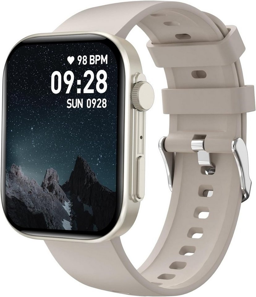 BRIBEJAT Smartwatch (2,01 Zoll, Android, iOS), Damen Herren mit Telefonfunktion, Fitness Tracker,110+Sportmodi, IP68 von BRIBEJAT