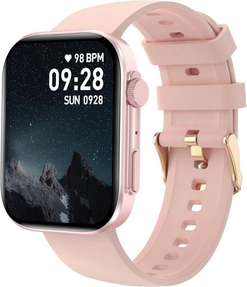 BRIBEJAT Smartwatch (2,01 Zoll, Android, iOS), Damen mit Telefonfunktion,110+ Sportmodi, Fitnessuhr mit Herzfrequenz von BRIBEJAT