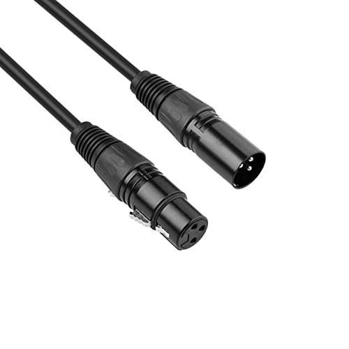 BRIEFCEC Mikrofonkabel XLR Stecker auf XLR Buschse DMX Signal Draht 3-poligen Adapter XLR Stecker auf Buchse Kabel/Hifi Cable(5M Schwarz) von BRIEFCEC