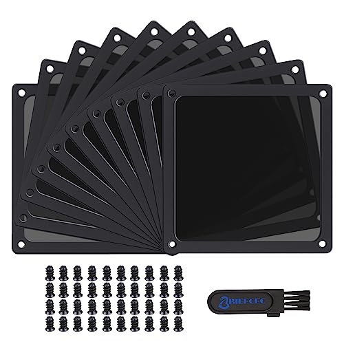BRIEFCEC Staubfilter Lüfterabdeckungen 120mm Fine Mesh Filter 80 Maschen Nylon Ultrafein Lüfter Staubfilter PC Staubfilter mit Schrauben Kompatibel PC-Kühler lüftergitter/Netzteil/Router 10Stü von BRIEFCEC