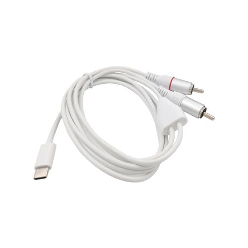 BRIEFCEC USB-C-auf Cinch Audiokabel, 1 Meter, Typ C auf Cinch-Kabel, Stereo, Phono, rot-weiß, Y-Splitter-Adapterkabel für Handy, Tablet, Heimkino, Verstärker, Lautsprecher usw. (1 Meter weiß) von BRIEFCEC