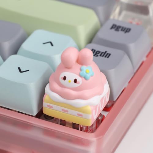 Cartoon-Tastenkappen, handgefertigt, niedliche Tastenkappen, individuelle 3D-Tastenkappe, personalisierte Ersatz-Tastenkappe für mechanische Gaming-Tastaturen (Rosa und Blau) von BRIGHT STONE