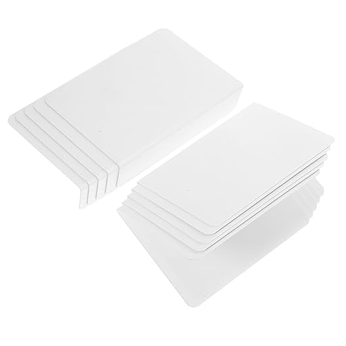 BRIGHTFUFU 10 Stück Kartenhalter stehen Platte steht für die Anzeige Zeichen Etikettenständer acrylschild Veranstaltungstischdekoration beschreibbarer Sitzständer leere Schilder Weiß von BRIGHTFUFU