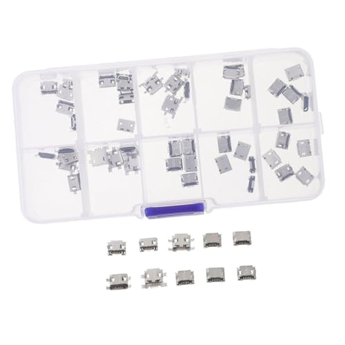 BRIGHTFUFU 100 Stücke Micro USB Buchse Kit 5-pin Jack Buchse Stecker Für Telefon Löten Reparatur USB Ersatz Adapter BRIGHTFUFU 100 Stücke Micro USB Buchse Kit 5-pin Jack Buchse Stecker Für Telefon Löten Reparatur USB Ersatz Adapter von BRIGHTFUFU