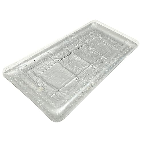 BRIGHTFUFU Aufblasbarer Eisbar-Salatteller aufblasbare servierbar aufblasbare getränkehalter Essenstabletts für Partybuffet Food-Server-Tabletts Rechteck Eiswürfelschale schweben Eis Bar PVC von BRIGHTFUFU