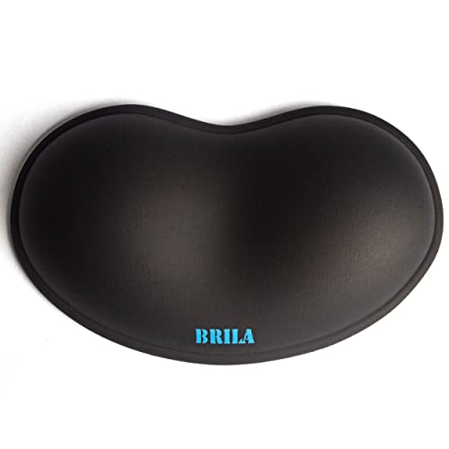 BRILA Ergonomische Silikon-Maus-Handgelenkauflage, kühlendes Silikongel, PU-Leder, Handgelenkstütze, Pad für Büroarbeit und Laptop, Computer, Gaming von BRILA