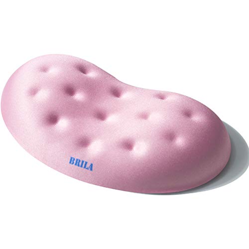 BRILA Handballenauflage – Ergonomisch Memory-Schaum Handgelenkstütze für PC Gaming Computer Laptop Arbeit - Massieren von Löchern Design wrist rest (Pink mouse wrist rest) von BRILA