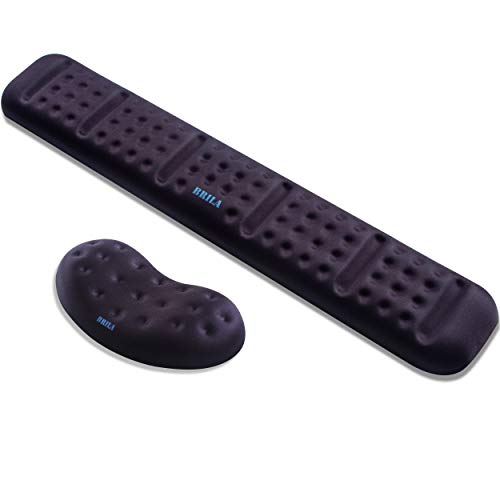 BRILA Verstärkt Ergonomisch Memory-Schaum Handgelenkauflage Set Für Tastatur und Maus - Fußpolster für Handgelenke Für Gaming & Work - Wrist Rest Set von BRILA