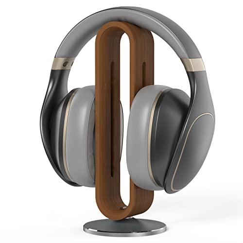 BRIMFORD Holz Kopfhörer Ständer Schreibtisch - U-Form Headset Halterung - Aluminium Gaming Kopfhörer Aufbewahrung - Universal für Sennheiser Bose Sony Airpods Max - Tisch Organizer Accessoire von BRIMFORD