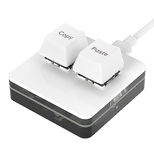 BRIMFORD Mini-Tastatur,Copy/Paste/Cut 2/3-Tasten-Tastatur,Programmierer Mechanische RGB-Gaming-Tastatur kompatibel mit Windows Mac mit Typ-C-Kabel (Weiß, Copy/Paste) von BRIMFORD