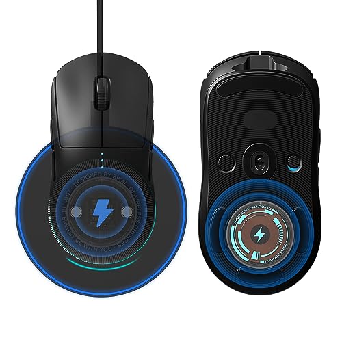 Kabelloses Qi-Ladegerät für Logitech G Pro X 2, G502 Plus, G703, G903 Hero, G Pro Wireless Superlight Gaming Mäuse (Blau) von BRIMFORD